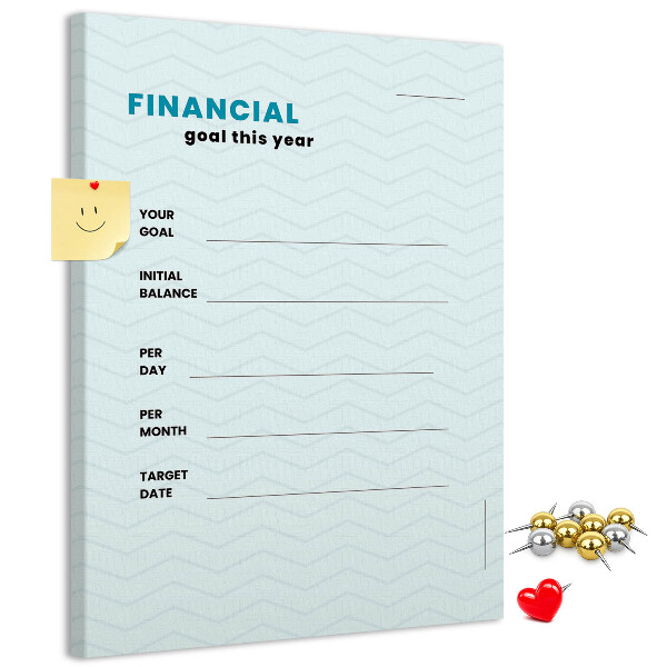 Tableau de liège Un thème pour la planification des objectifs financiers
