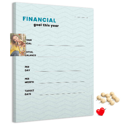Tableau de liège Un thème pour la planification des objectifs financiers