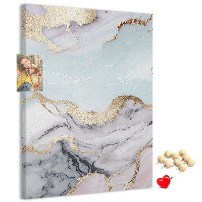 Tableau en liège fantaisie Marbre élégant avec des accents dorés
