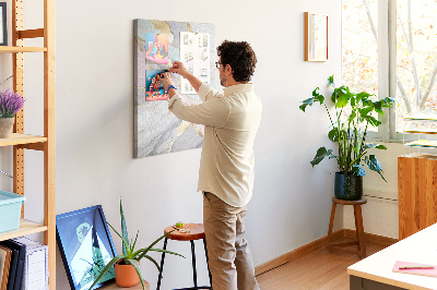 Tableau en liège déco Une élégante combinaison de marbre et de teintes pastel