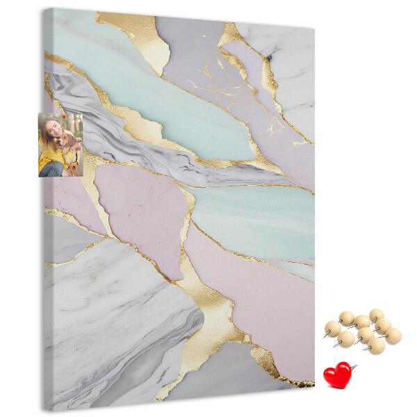 Tableau en liège déco Une élégante combinaison de marbre et de teintes pastel