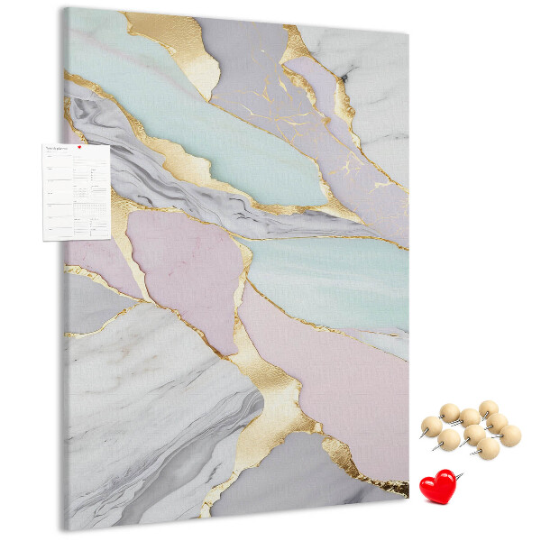 Tableau en liège déco Une élégante combinaison de marbre et de teintes pastel