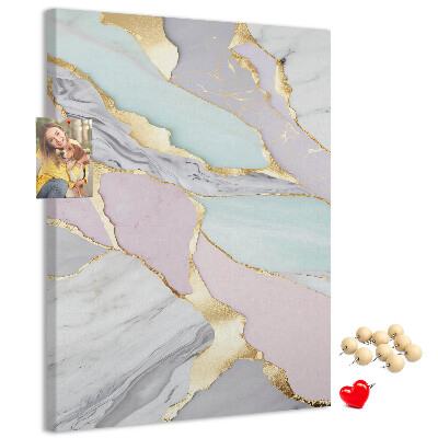 Tableau en liège déco Une élégante combinaison de marbre et de teintes pastel