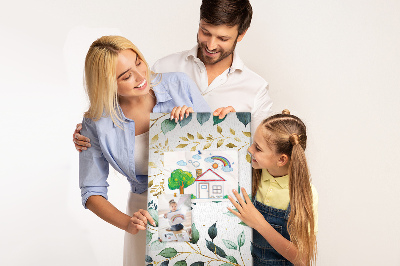 Tableau de liège Feuilles dorées sur fond clair