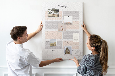 Tableau de liège Agenda hebdomadaire avec sections colorées