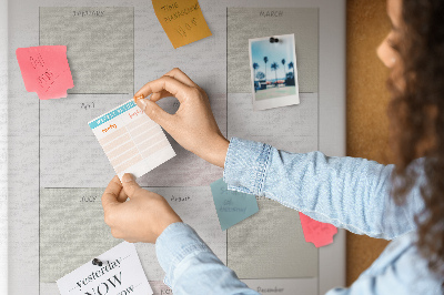 Tableau en liège déco Agenda annuel au design minimaliste