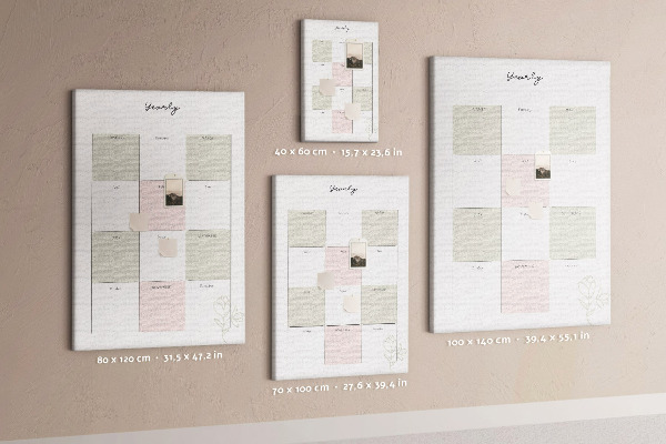 Tableau en liège déco Agenda annuel au design minimaliste