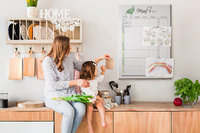 Tableau en liège fantaisie Menu avec des touches florales