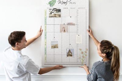 Tableau en liège fantaisie Menu avec des touches florales