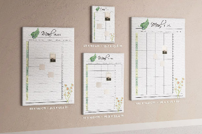 Tableau en liège fantaisie Menu avec des touches florales