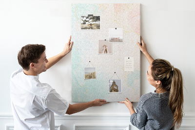 Tableau en liège déco Des taches pastel délicates avec des accents dorés
