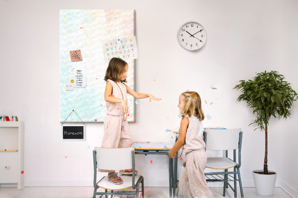 Tableau en liège déco Des taches pastel délicates avec des accents dorés