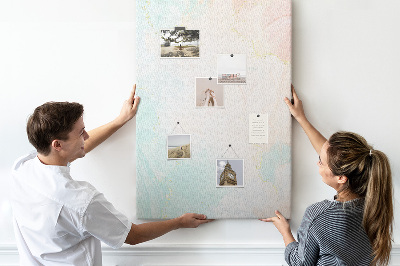 Tableau en liège déco Des taches pastel délicates avec des accents dorés
