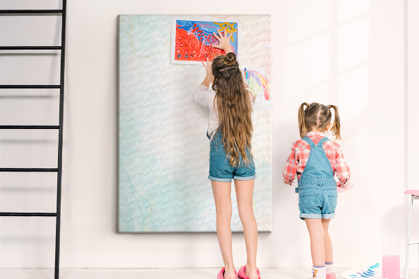 Tableau en liège déco Des taches pastel délicates avec des accents dorés