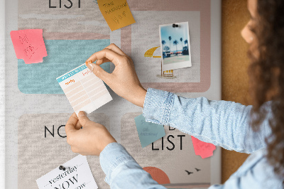Tableau en liège déco Liste de choses à faire et notes pour l'été