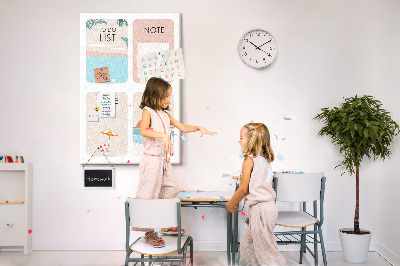 Tableau en liège déco Liste de choses à faire et notes pour l'été