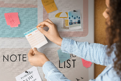 Tableau en liège déco Liste de choses à faire et notes pour l'été