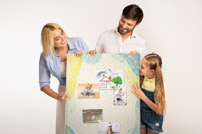 Tableau de liège Des formes colorées aux tons délicats
