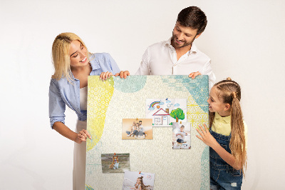 Tableau de liège Des formes colorées aux tons délicats