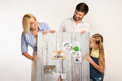 Tableau en liège fantaisie planches rustiques dans une teinte claire