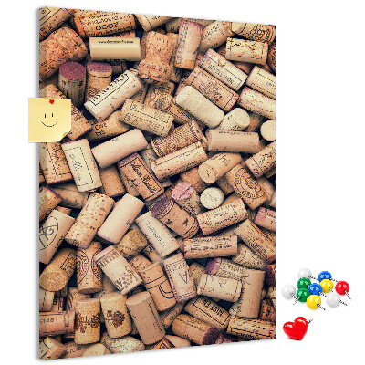 Tableau en liège déco Une collection de bouchons de bouteilles de vin