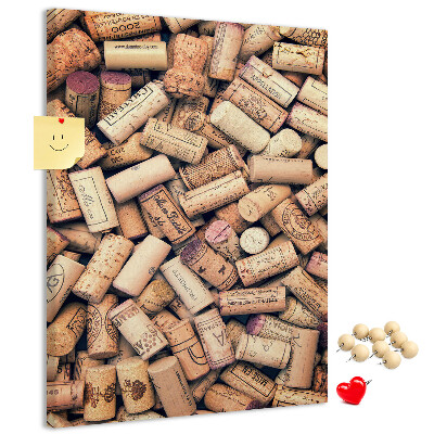 Tableau en liège déco Une collection de bouchons de bouteilles de vin