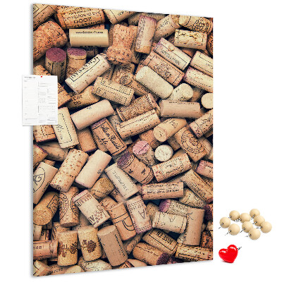 Tableau en liège déco Une collection de bouchons de bouteilles de vin