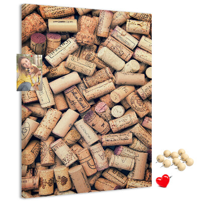 Tableau en liège déco Une collection de bouchons de bouteilles de vin