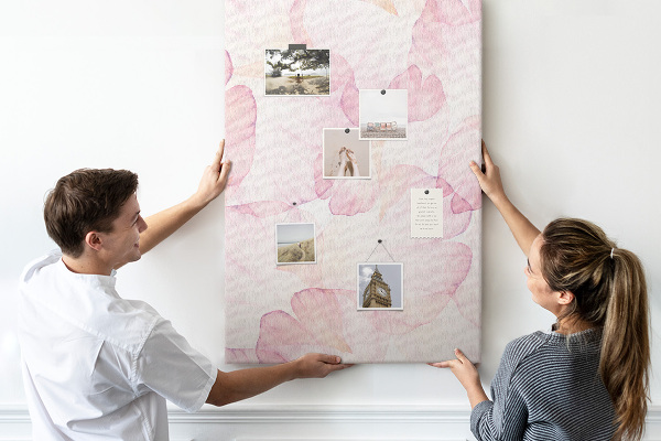Tableau de liège Pétales délicats aux teintes pastel
