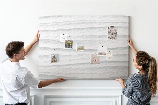 Tableau affichage liège Motif de texture murale ondulée moderne