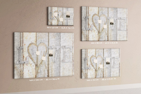 Tableau de liège Plaque en bois portant l'inscription « amour »