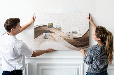Tableau en liège Ondulations dans les tons de brun et de beige