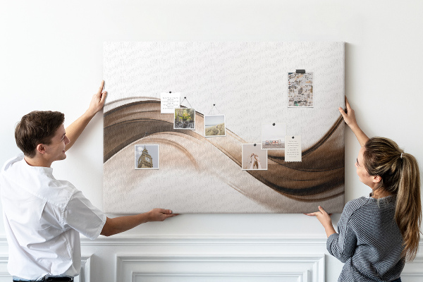 Tableau en liège Ondulations dans les tons de brun et de beige