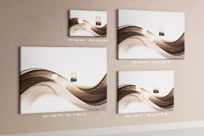 Tableau en liège Ondulations dans les tons de brun et de beige