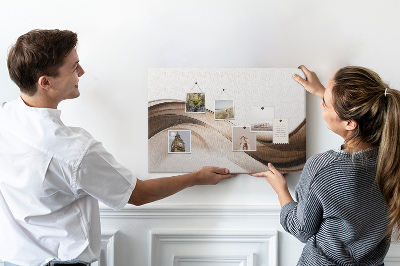 Tableau en liège Ondulations dans les tons de brun et de beige