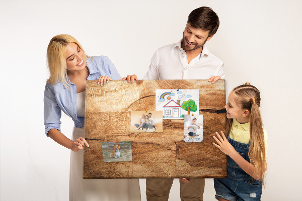 Tableau affichage liège Grain de bois naturel dans des tons chauds