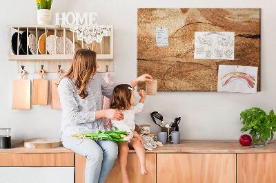 Tableau affichage liège Grain de bois naturel dans des tons chauds