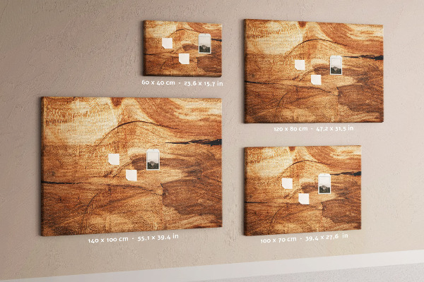 Tableau affichage liège Grain de bois naturel dans des tons chauds