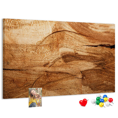 Tableau affichage liège Grain de bois naturel dans des tons chauds