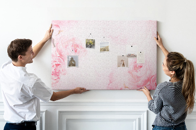 Tableau de liège Délicates fleurs roses sur fond clair