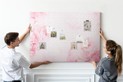 Tableau de liège Délicates fleurs roses sur fond clair