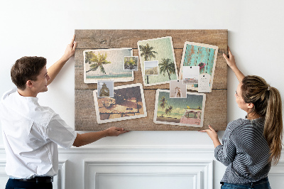 Tableau affichage liège Photos souvenirs de vacances tropicales