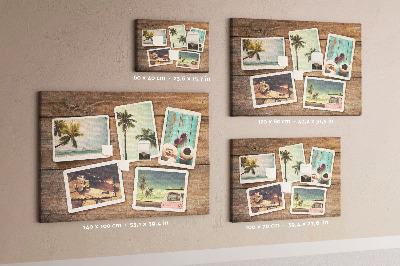 Tableau affichage liège Photos souvenirs de vacances tropicales
