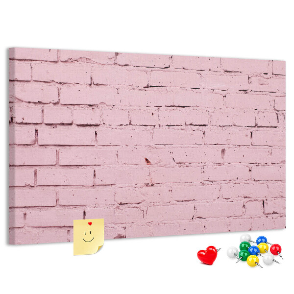 Tableau de liège Mur de briques roses texturées