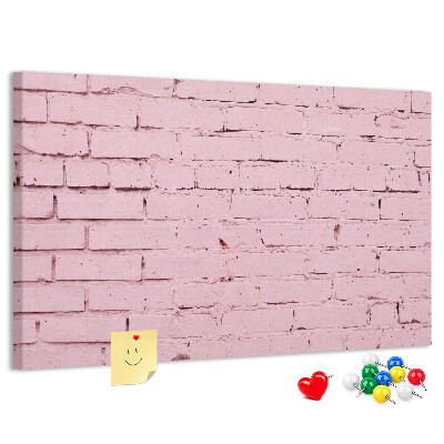 Tableau de liège Mur de briques roses texturées