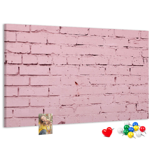 Tableau de liège Mur de briques roses texturées