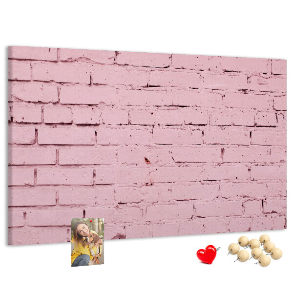 Tableau de liège Mur de briques roses texturées