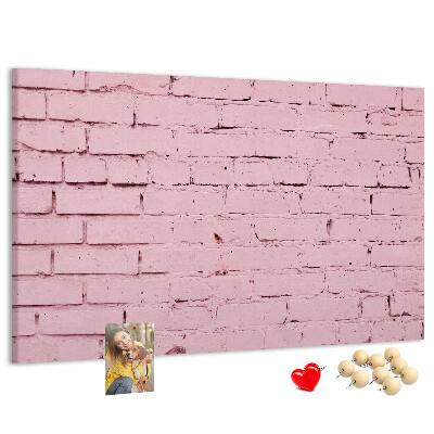 Tableau de liège Mur de briques roses texturées