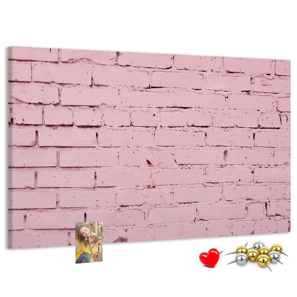 Tableau de liège Mur de briques roses texturées