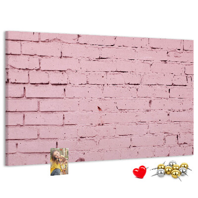 Tableau de liège Mur de briques roses texturées